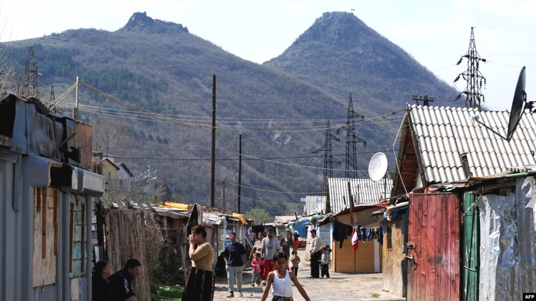 Romany refugees at the Mitrovica camp in April