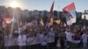 Atmosfera ispred hrama Hrista Spasitelja u Podgorici dan prije ustoličenja episkopa Joanikija na Cetinju, Crna Gora, 4. septembra 2021. godine